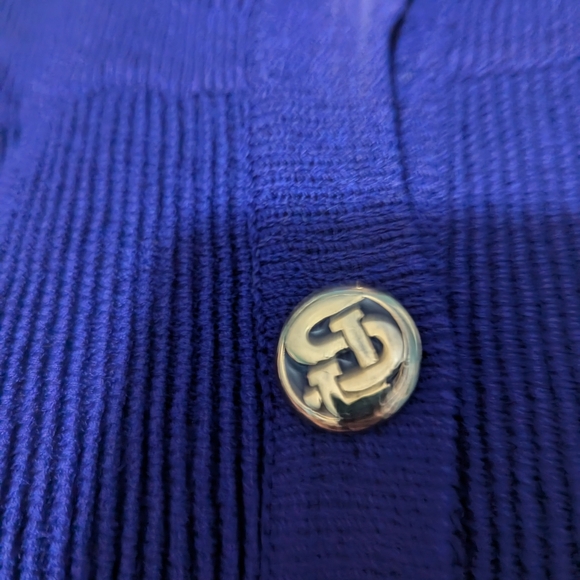 St. John Purple Knit Cardigan with Gold Accents - Picture 5 of 7